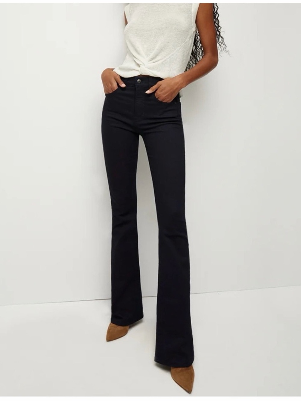 Frank & Eileen Flannigan Flare High Waisted Stretchy Flattering Black Jean